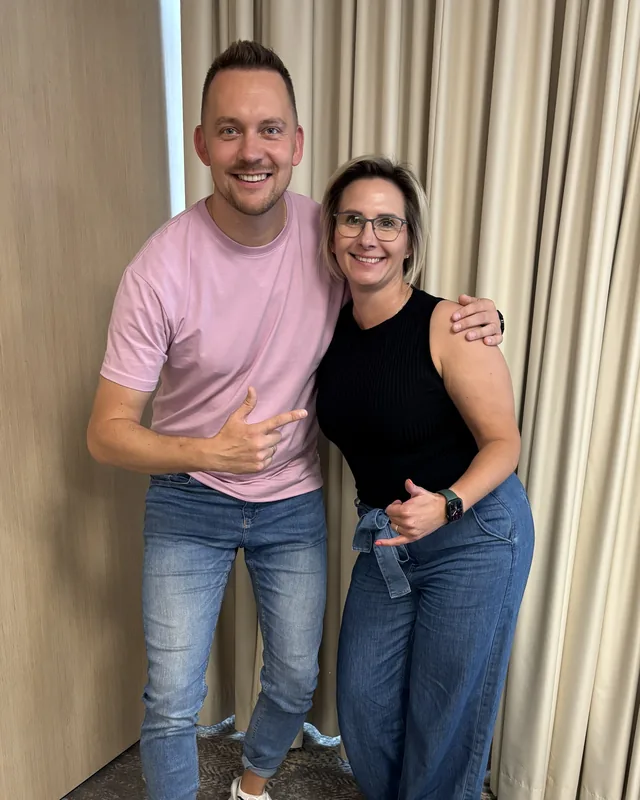 Alicja Wiatrowska z Piotrem Matulką, współtwórcą programu Wychowaj (w sobie) Mistrza